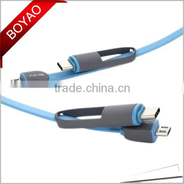 2016 Factory Wholesale High Quality Promotional Gift TPE Material Retractable 2 in 1 Micro USB Cable Sync Data Charging photo-3