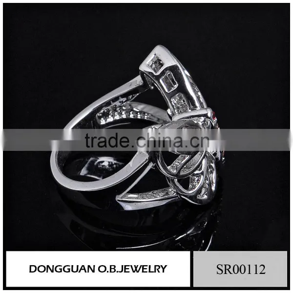316l Stainless Steel Ring Butterfly Ring In Silver Jewelr With Colorful Cz photo-2