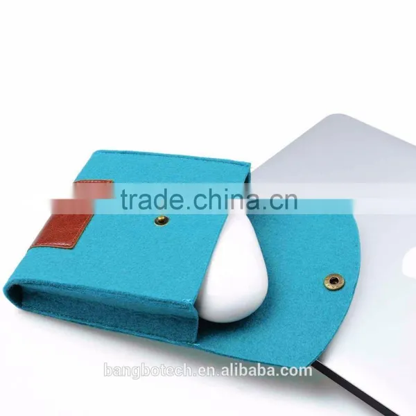 2016 New Hot Selling Wool Felt+ PU Laptop Sleeve Bags With Mouse Bag for Apple Macbook Air Pro , Pro Retina 11" 13.3" 15.4" photo-3