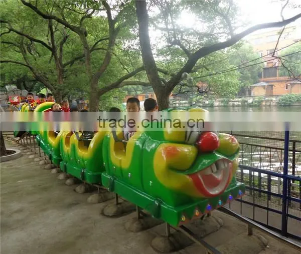 Kids Large Amusement Rides Mini Roller Coaster , Sliding Dragon / Green Worm Mini Roller Coaster Rides Hot Sale photo-5