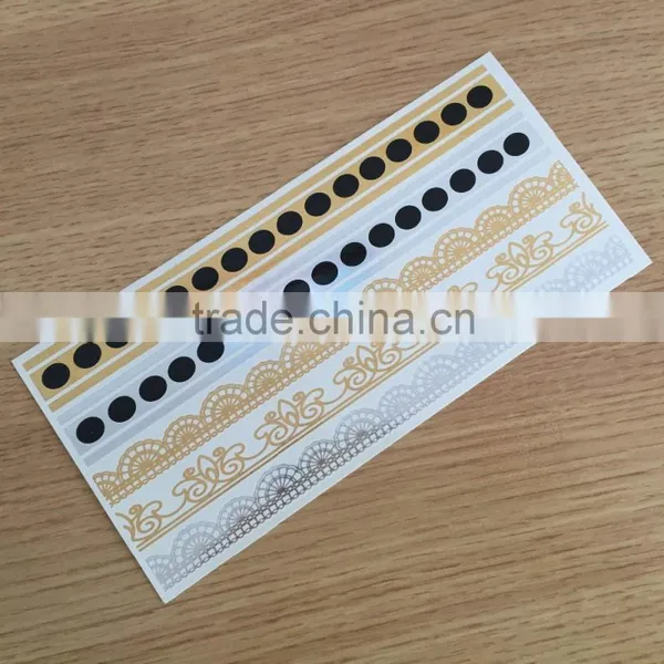 NEW FASHION Flash Jewelry Metallic Stamping Gold Tattoos Made in China