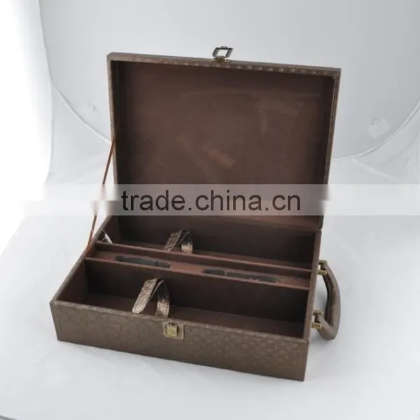 Chinese Factories Wholesale Custom High-grade PU Leather Wine Box, Deep Coffee Color Storage Box photo-3