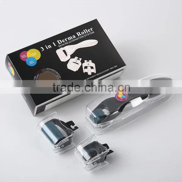 3-in-1 Facial Skin Care Needle Titanium Micro Acne Scars Derma Skin Roller Stretch Mark photo-3