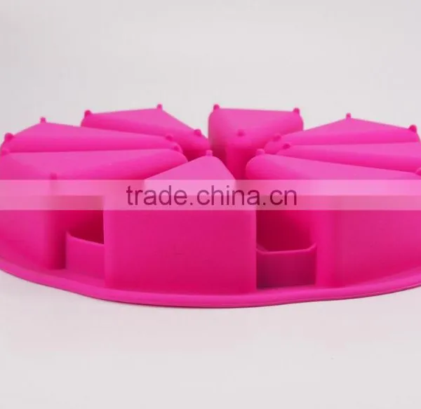 Pink Food Grade 8 Slice Silicon Cake Mould Silicone photo-5