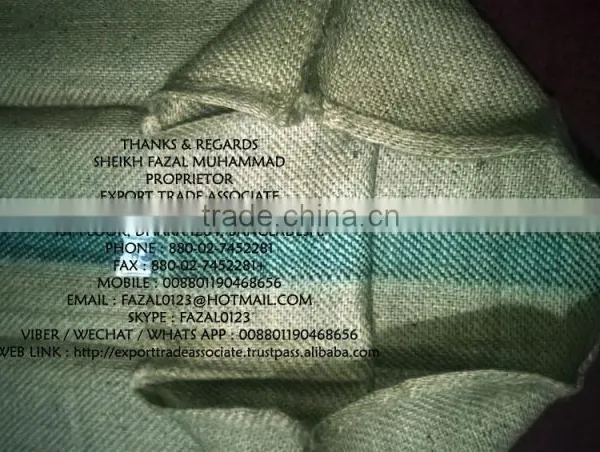 NEW VOT LIGHT CEES JUTE BAGS 43"X29", WT. 2.25 LBS PER BAG, PXS 8X8, 2" GREEN STRIPE IN THE MIDDLE OF THE BAG, HD, OHDS & PACKED photo-4