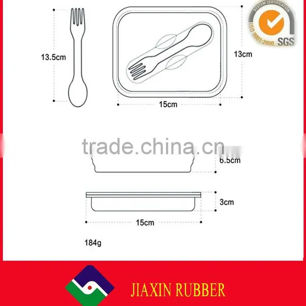 Wholesale Square Shape Foldable Silicone Lunch Containers Custom Design Lunch Box With Fork and Spoon for Save Kitchen Space photo-6