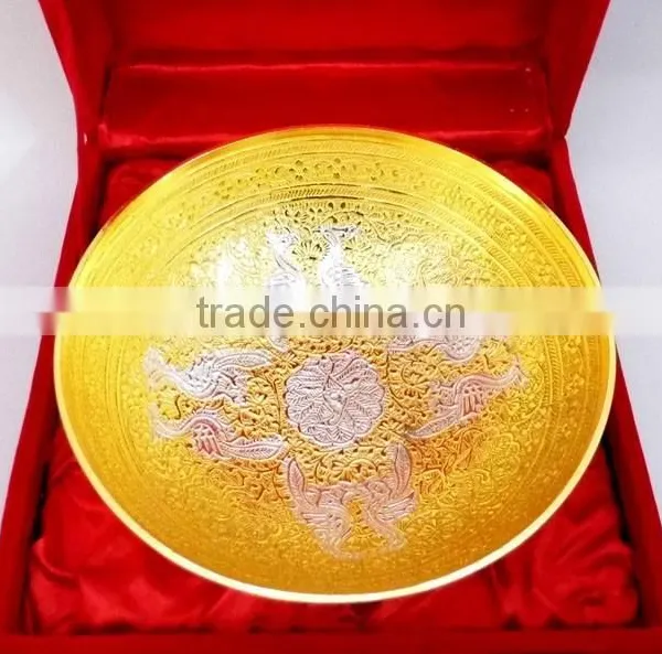 New Design 2015 Gold and Silver Plated Brass Bowl for Wedding Gift and Return Gift photo-3