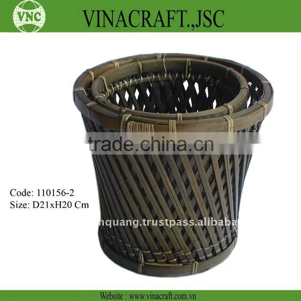 Bamboo Waste Basket Set of Two