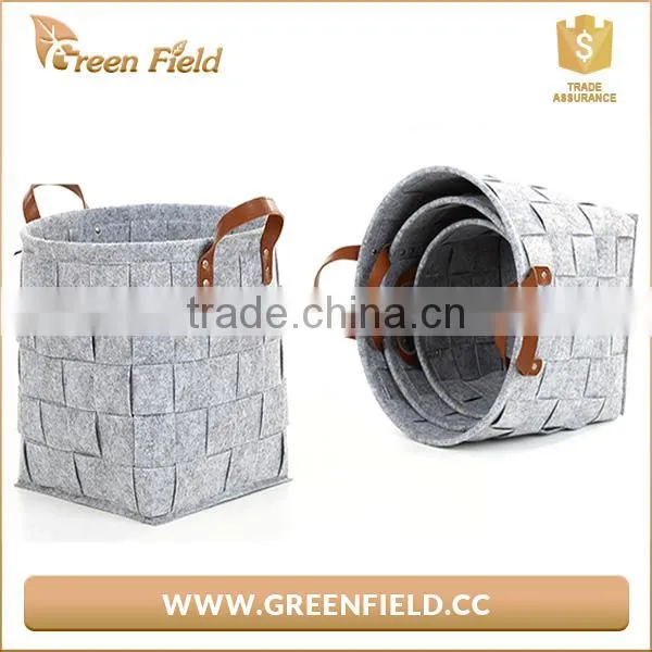 China Supplier Woven Felt Basket Kids Toy Bag photo-3