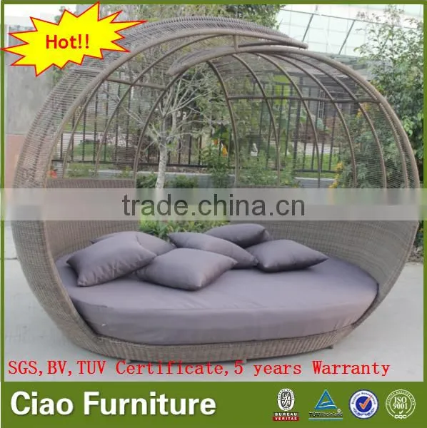 Outdoor Leisure Sun Bed Garden Furniture Rattan Daybed photo-6