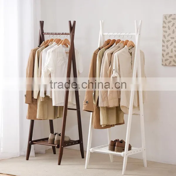 Wooden Coat Hanger With Base Board Wooden Clothes Rack photo-4