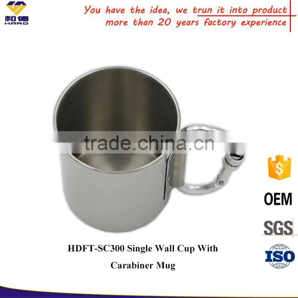 Single Wall Stainless Steel Carabiner Travel Mug photo-2