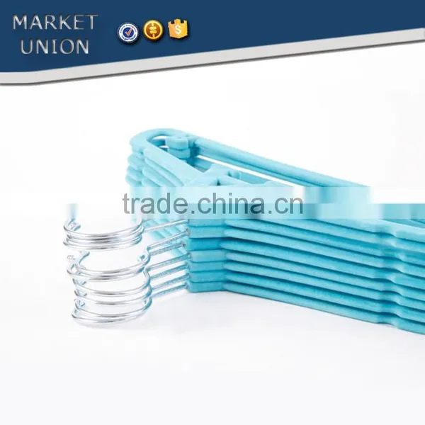 A Shape Kids ABS Plastic Velvet Antiskid Hangers Flocking Clothes Hangers With Pulley,ABS,Nylon Villi,stainless Steel Hook photo-4