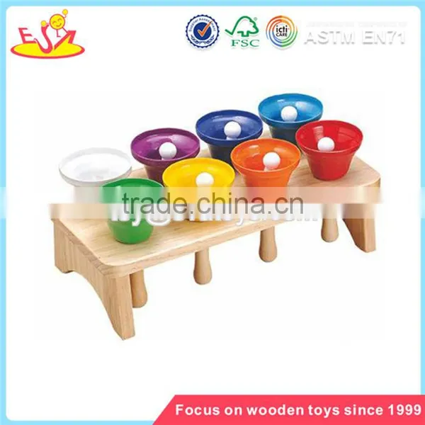 Wholesale Multiple Colour Wooden Handbell Percussion Toy Showy Wooden Handbell Percussion Toy for Child W07I033