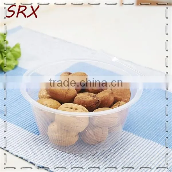 Custom Disposable 300ml 500ml 800ml 1000ml 1750ml Large Clear Plastic PP Round Bowls With Lid photo-2