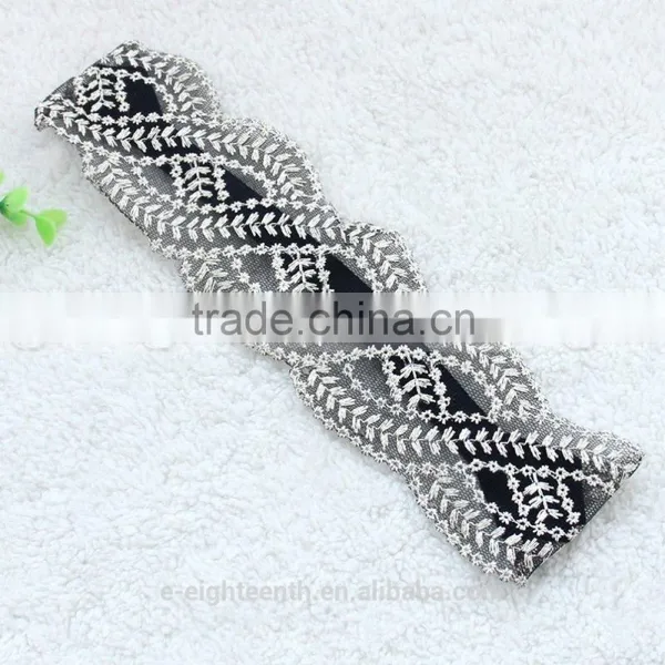 2016 Cheap Girls Hair Accessories Crocheted Lace Elastic Headband Hair Band Wide Headwraps photo-2