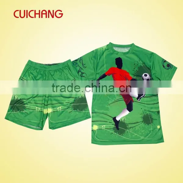 Wholesale Heat Transfer/silk Screen Print Polyester/cotton Custom Design Football /Soccer Team Wear ZQF-070