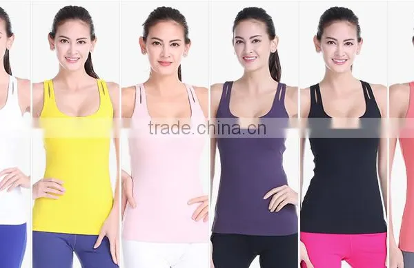 Hot Sell 92 Nylon 8 Spandex Black Custom Print Girls Plain Gym Tank Tops for Yoga photo-5