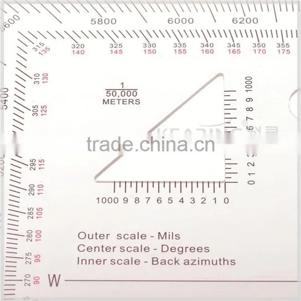 Chinese Manufacturer Military Protractor, Transparent Plastic Square Protractor for Military Training, for Solidier #KMP-2 photo-2