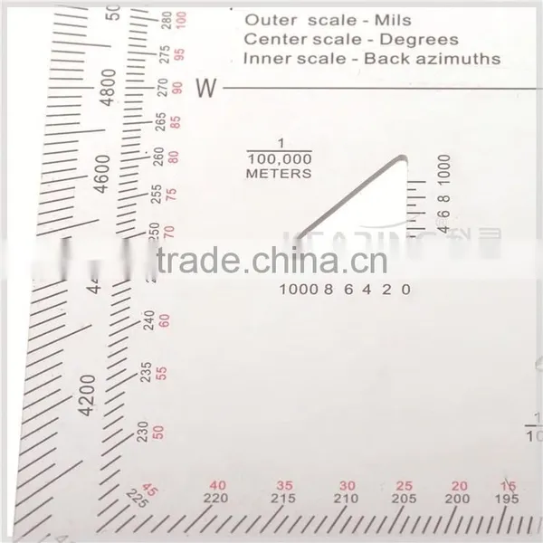 Chinese Manufacturer Military Protractor, Transparent Plastic Square Protractor for Military Training, for Solidier #KMP-2 photo-3