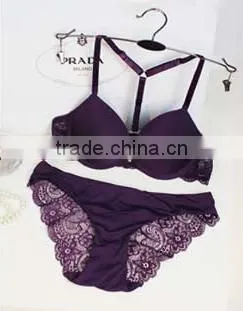 New Arrival Sexy Front Closure Women Underwear Bra Push up Lace Bra Panty Set photo-5