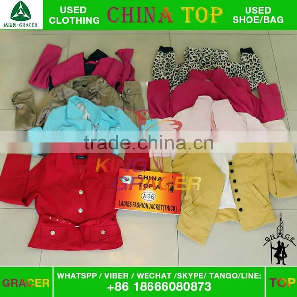 2016 Guangdong Cheap Ladies Red Casual Long Coat Second Hand photo-2