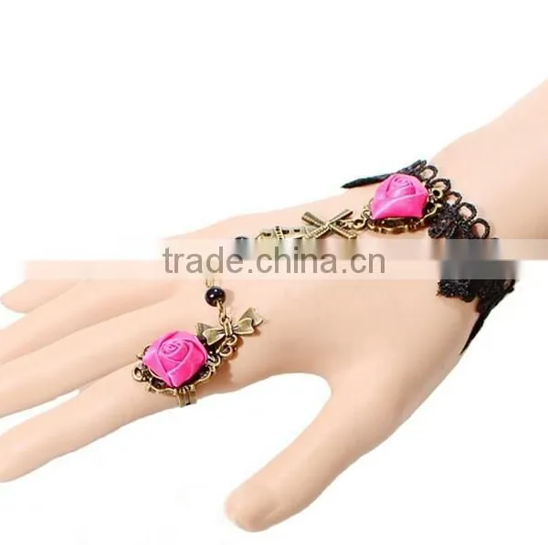 Europe Fashion Lace Jewelry Sets Wholesale Windmill Charm Bracelet Jewelry With Ring Set photo-3