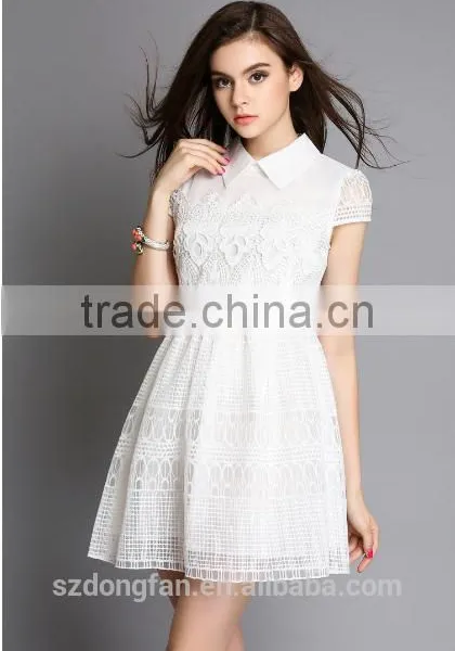 Summer Women Floral Lace Crochet Boho Hippie Mini Dress photo-3