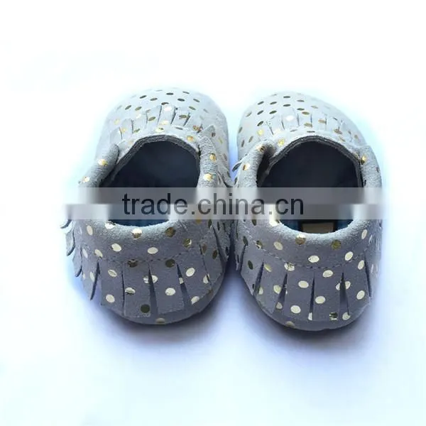 Rubber Sole Baby Moccasins Suede Baby Shoes photo-3