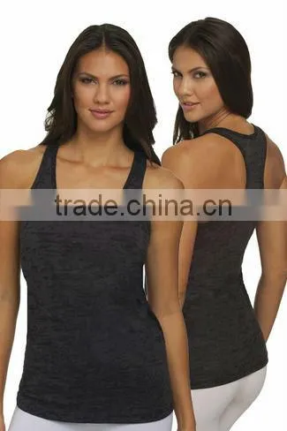 Next Level Apparel Ladies' Burnout Racerback Tank Top - Made From Pre-shrunk 65% Polyester and 35% Cotton. Comes With Your Logo. photo-4