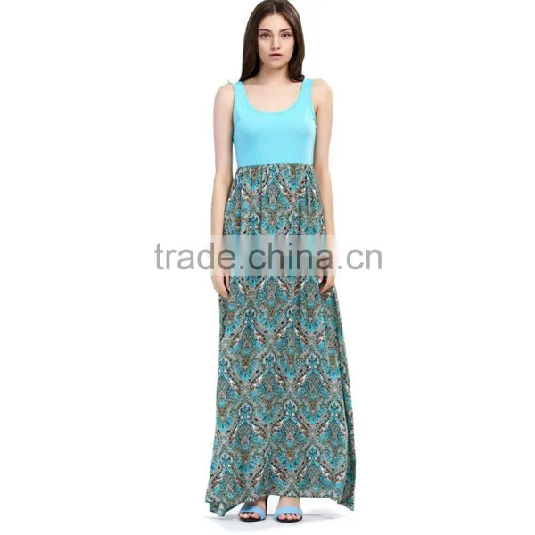 Newest Fashion Sleeveless Trend Summer Lady Floral Dress for Wholesale 2017 photo-3