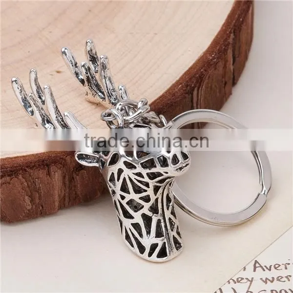 3D Keychain & Keyring Deer Animal Antique Silver 8.8cm photo-2
