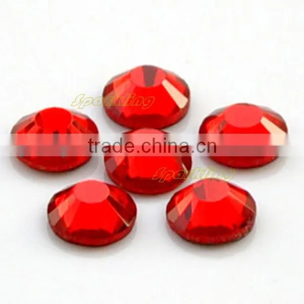 Flat Back Glass Hot Fix Stone Loose Crystal Components With a Flat Reverse Side Siam Colour photo-6