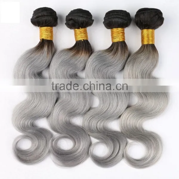 High Quality Wholesale Price 1B/grey Virgin Human Hair , Ombre Hair photo-2