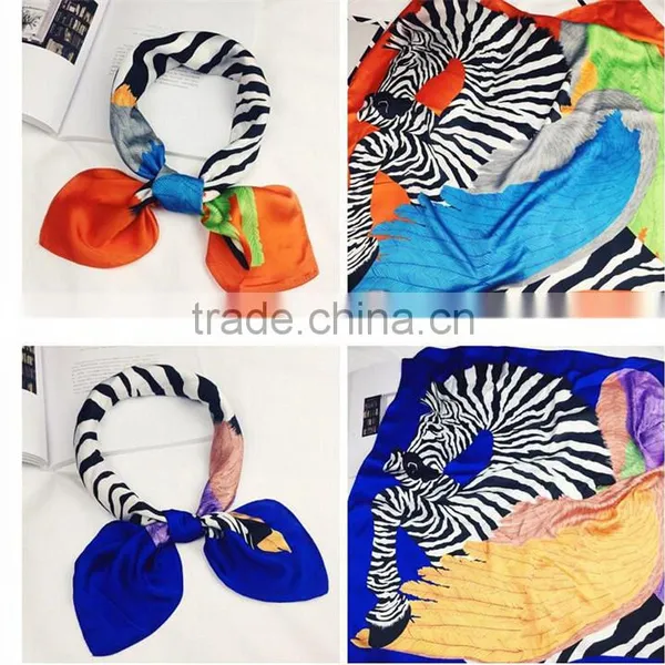 Wholesale Fashion Customized Printing Square Silk Scarf photo-6