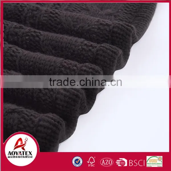 Wholesale Acrylic Crocheted Kint Double Layer Sherpa Blanket photo-5