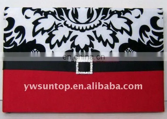 Exquisite Black and Red Flocking Wedding Guest Book Decoration
