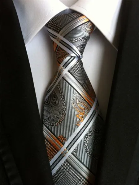 Mens Suit Accessories Gray Mens Silk Necktie Satin Adult