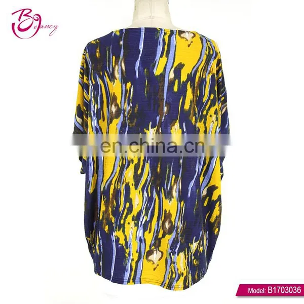 O-Neck Asymmetric Hem Fashion Plus Size Ladies Blouses Tops photo-2