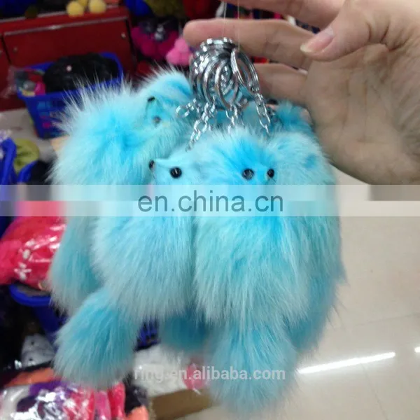 Factory Price Custom Animal Plush Fur Fox Keychain photo-3