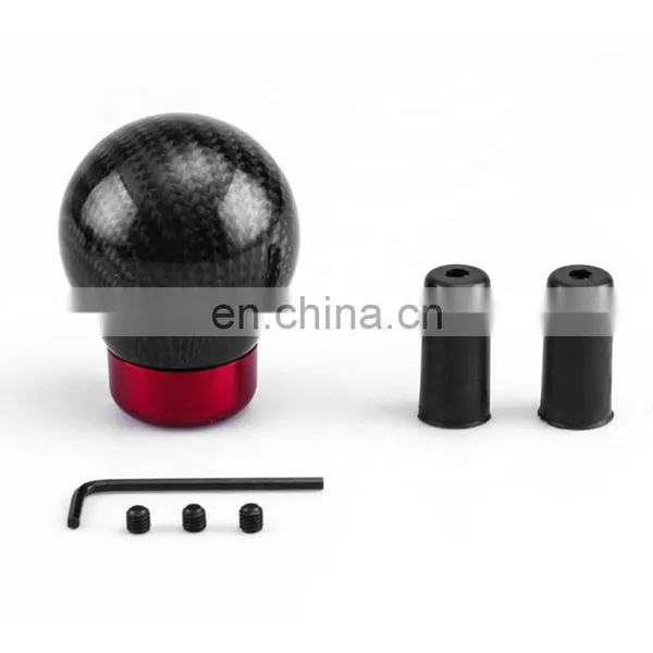 Universal Carbon Fiber Car Gear Shift Knob Shifter Lever Round Ball Shape photo-2
