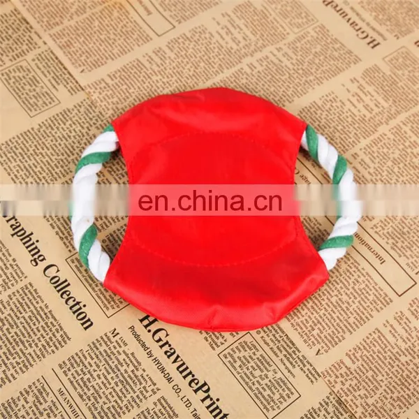 Customize LOGO Dog Training Bite Cotton Rope Round Flying Disc Dog Toys photo-5