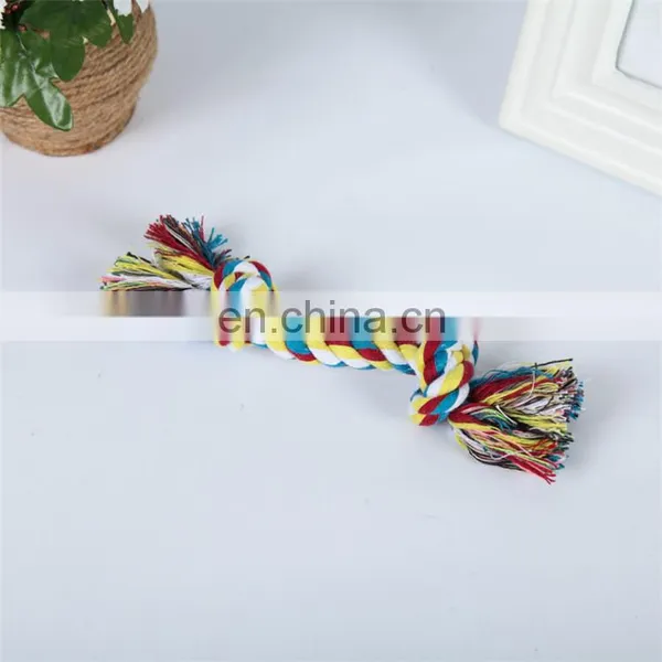 Small to Large Dog Play Colored Double Knots Handmade Cotton Pet Rope Toy photo-6