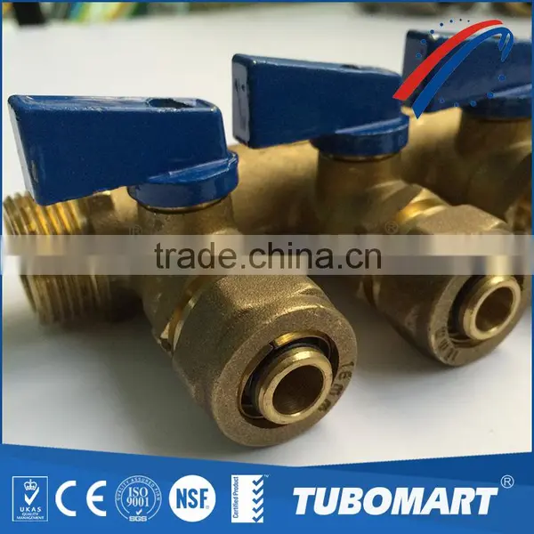 China Supplier CW617N Brass Separator Gas Valve Manifold With Hose Faucet Handle Adjustable photo-2
