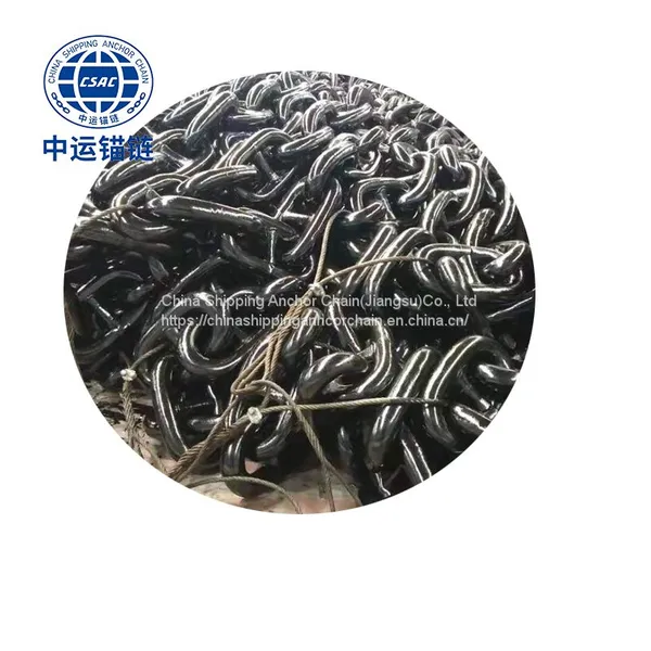 68mm Black Painted Floating Wind Power Platform Studless Link Anchor Chain