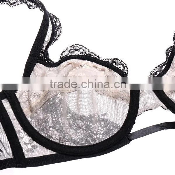 C67729A Hot Sale Lingeries Fancy Underwear Transparent Bra Set for Women photo-5
