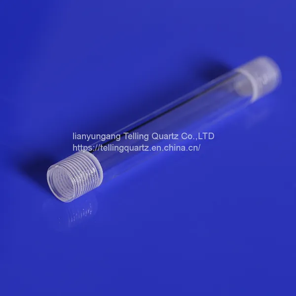 Quartz Tube With Thread Mouth At Both Ends Screw Stread Quartz Glass Tube photo-5
