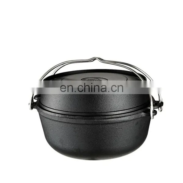 Spot Cast Iron Stew Japanese Soup Outdoor Picnic Boiled Water Hanging Stew Roast Chicken Pig Iron Dutch Hot Pot photo-3