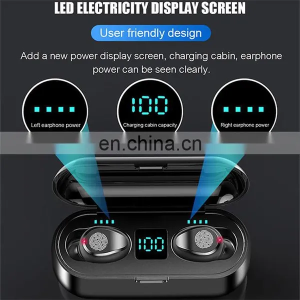 2000mAh Touch F9 9D Stereo BT5.1 True Wireless Headphones Headset Earbuds LCD Waterproof Noise Reduction Wireless Earphone F9 photo-5