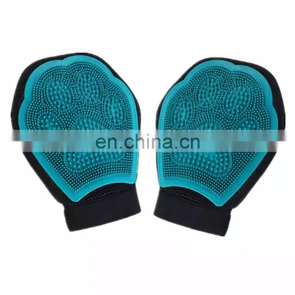 New Style FBA Available High Quality Pet Hair Remover Pet Deshedding Brush Gloves photo-3